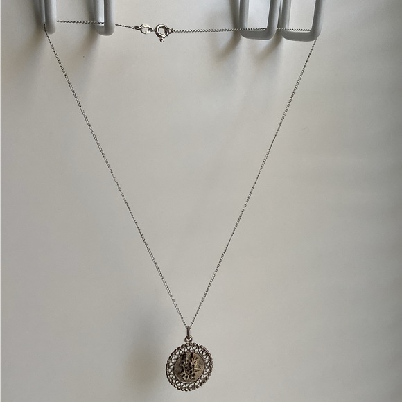 New vintage STERLING SILVER double happiness pendant necklace - Picture 15 of 16